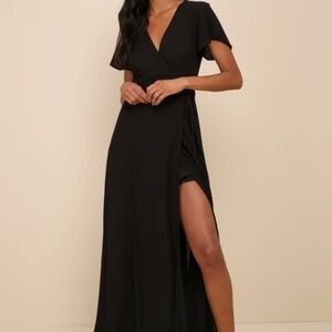 Brand New Heart of Marigold Black Wrap Maxi Dress Size M